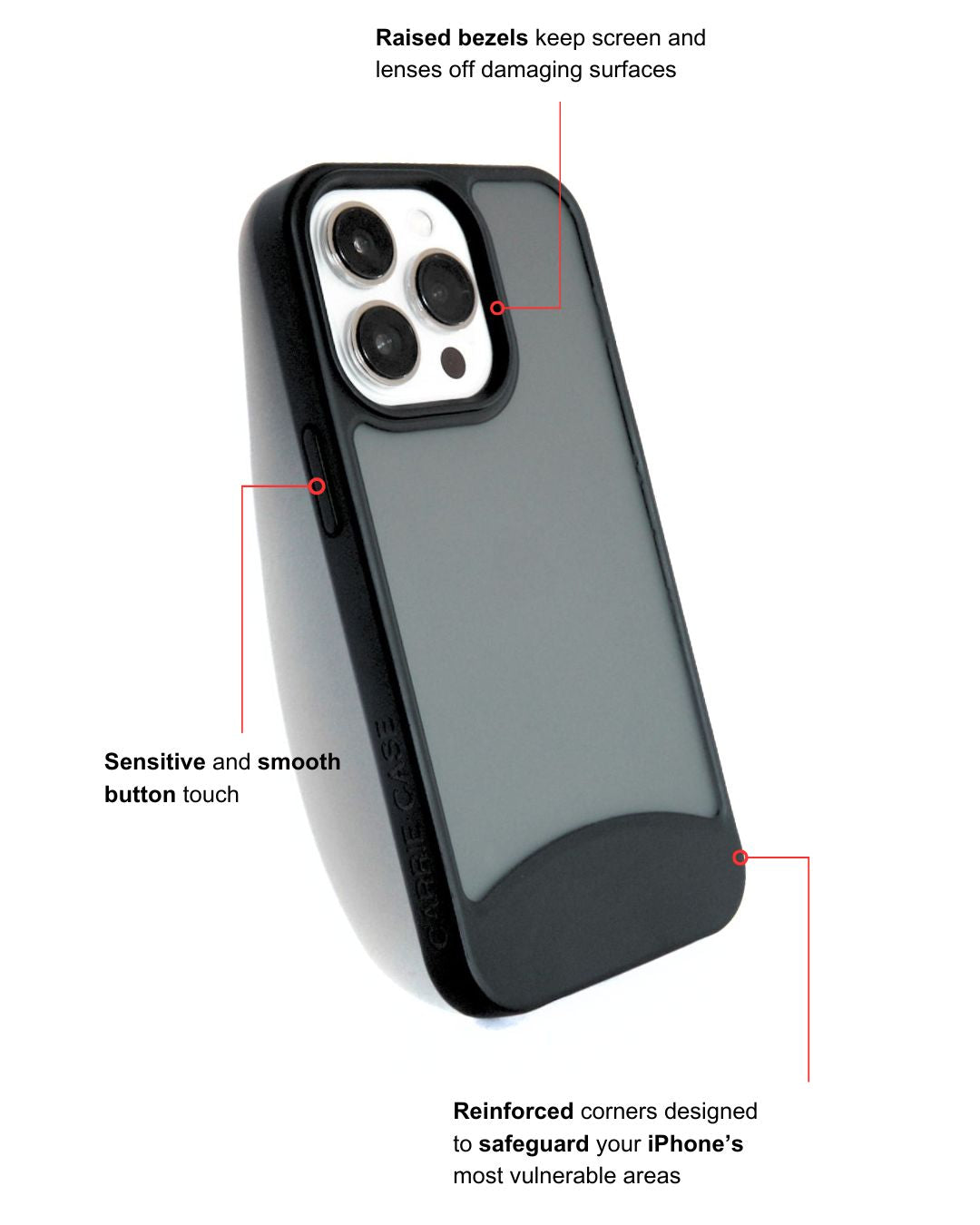 iPhone Case Black/Clear  + Eyelets | New Tough Material